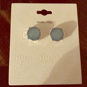 Never worn aqua and silver earrings